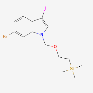 molecular formula C14H19BrINOSi B8155887 6-Bromo-3-iodo-1-(2-trimethylsilanyl-ethoxymethyl)-1H-indole 