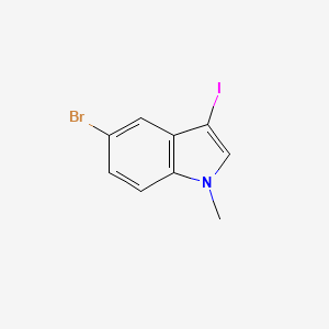molecular formula C9H7BrIN B8155892 5-Bromo-3-iodo-1-methyl-1H-indole 