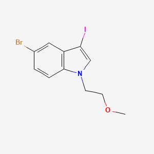 molecular formula C11H11BrINO B8155899 5-Bromo-3-iodo-1-(2-methoxy-ethyl)-1H-indole 