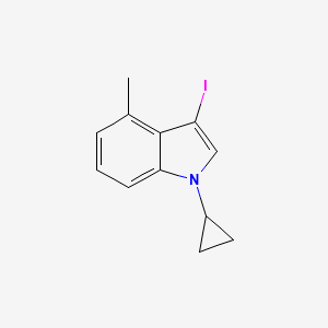 molecular formula C12H12IN B8155924 1-Cyclopropyl-3-iodo-4-methyl-1H-indole 