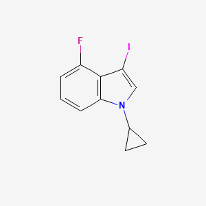 molecular formula C11H9FIN B8155927 1-Cyclopropyl-4-fluoro-3-iodo-1H-indole 