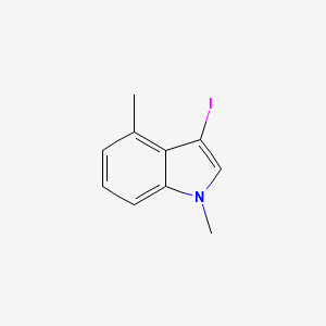 molecular formula C10H10IN B8155928 3-Iodo-1,4-dimethyl-1H-indole 