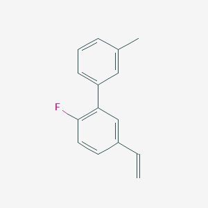 molecular formula C15H13F B8155959 2-Fluoro-3'-methyl-5-vinyl-1,1'-biphenyl 