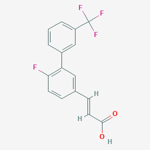 molecular formula C16H10F4O2 B8155962 3-(6-Fluoro-3'-(trifluoromethyl)biphenyl-3-yl)-acrylic acid 