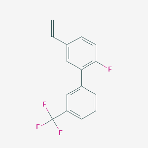 molecular formula C15H10F4 B8155969 2-Fluoro-3'-(trifluoromethyl)-5-vinyl-1,1'-biphenyl 