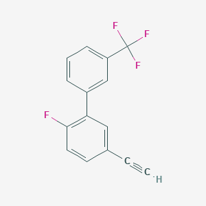 molecular formula C15H8F4 B8155971 5-Ethynyl-2-fluoro-3'-(trifluoromethyl)-1,1'-biphenyl 