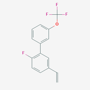molecular formula C15H10F4O B8155974 2-Fluoro-3'-(trifluoromethoxy)-5-vinyl-1,1'-biphenyl 
