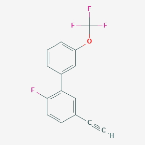 molecular formula C15H8F4O B8155977 5-Ethynyl-2-fluoro-3'-(trifluoromethoxy)-1,1'-biphenyl 