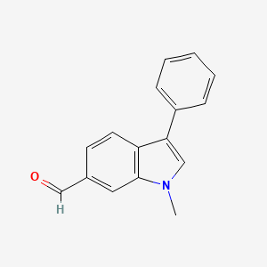molecular formula C16H13NO B8155993 1-Methyl-3-phenyl-1H-indole-6-carbaldehyde 