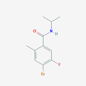 molecular formula C11H13BrFNO B8156030 4-Bromo-5-fluoro-N-isopropyl-2-methylbenzamide 