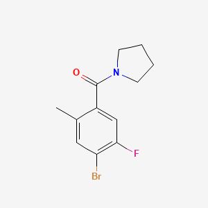 molecular formula C12H13BrFNO B8156049 (4-Bromo-5-fluoro-2-methylphenyl)(pyrrolidin-1-yl)methanone 