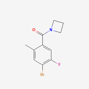 molecular formula C11H11BrFNO B8156050 Azetidin-1-yl(4-bromo-5-fluoro-2-methylphenyl)methanone 
