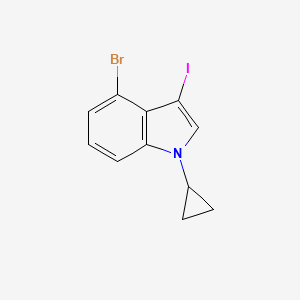 molecular formula C11H9BrIN B8156053 4-Bromo-1-cyclopropyl-3-iodo-1H-indole 