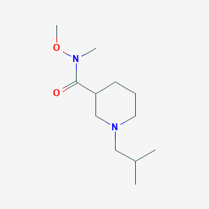 molecular formula C12H24N2O2 B8156069 1-Isobutyl-piperidine-3-carboxylic acid methoxy-methyl-amide 