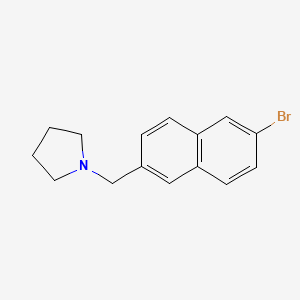 molecular formula C15H16BrN B8156079 1-(6-Bromo-naphthalen-2-ylmethyl)-pyrrolidine 