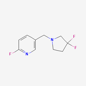 molecular formula C10H11F3N2 B8156107 5-((3,3-Difluoropyrrolidin-1-yl)methyl)-2-fluoropyridine 