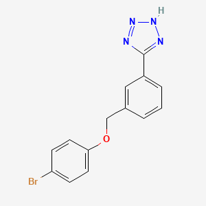 molecular formula C14H11BrN4O B8156171 5-(3-((4-Bromophenoxy)methyl)phenyl)-1H-tetrazole 