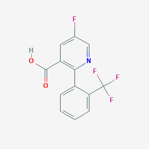 molecular formula C13H7F4NO2 B8156190 5-Fluoro-2-(2-(trifluoromethyl)phenyl)nicotinic acid 