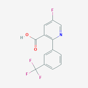 molecular formula C13H7F4NO2 B8156191 5-Fluoro-2-(3-(trifluoromethyl)phenyl)nicotinic acid 