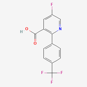 molecular formula C13H7F4NO2 B8156197 5-Fluoro-2-(4-(trifluoromethyl)phenyl)nicotinic acid 