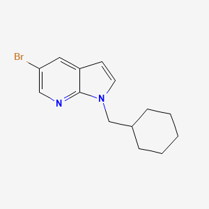 molecular formula C14H17BrN2 B8156211 5-Bromo-1-(cyclohexylmethyl)-1H-pyrrolo[2,3-b]pyridine 