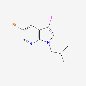molecular formula C11H12BrIN2 B8156225 5-Bromo-3-iodo-1-isobutyl-1H-pyrrolo[2,3-b]pyridine 
