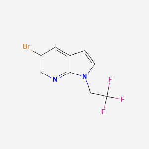 molecular formula C9H6BrF3N2 B8156237 5-Bromo-1-(2,2,2-trifluoroethyl)-1H-pyrrolo[2,3-b]pyridine 