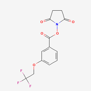 molecular formula C13H10F3NO5 B8156262 2,5-Dioxopyrrolidin-1-yl 3-(2,2,2-trifluoroethoxy)benzoate 