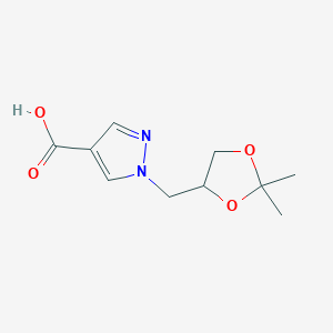 molecular formula C10H14N2O4 B8156268 1-((2,2-Dimethyl-1,3-dioxolan-4-yl)methyl)-1H-pyrazole-4-carboxylic acid 