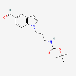 molecular formula C17H22N2O3 B8156340 tert-Butyl N-[3-(5-formylindol-1-yl)propyl]carbamate 