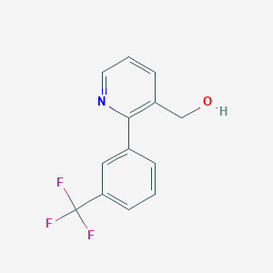 molecular formula C13H10F3NO B8156365 2-(3-(Trifluoromethyl)phenyl)pyridine-3-methanol 