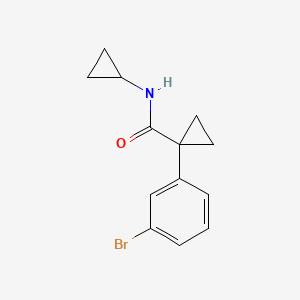 molecular formula C13H14BrNO B8156418 1-(3-Bromophenyl)-N-cyclopropylcyclopropanecarboxamide 