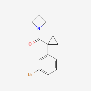 molecular formula C13H14BrNO B8156426 Azetidin-1-yl(1-(3-bromophenyl)cyclopropyl)methanone 