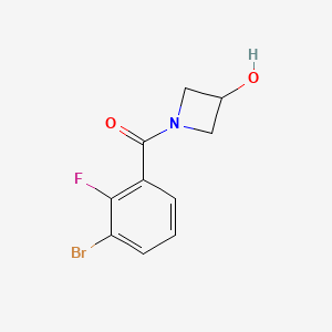 molecular formula C10H9BrFNO2 B8156489 1-(3-Bromo-2-fluorobenzoyl)azetidin-3-ol 
