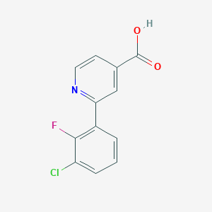 molecular formula C12H7ClFNO2 B8156492 2-(3-Chloro-2-fluorophenyl)isonicotinic acid 