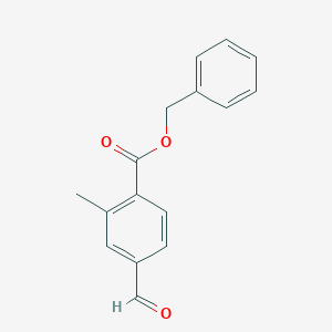 molecular formula C16H14O3 B8156521 Benzyl 4-formyl-2-methylbenzoate 