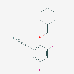 molecular formula C15H16F2O B8156572 2-(Cyclohexylmethoxy)-1-ethynyl-3,5-difluorobenzene 