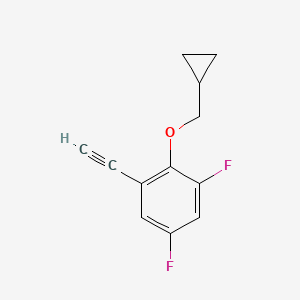 molecular formula C12H10F2O B8156583 2-(Cyclopropylmethoxy)-1-ethynyl-3,5-difluorobenzene 