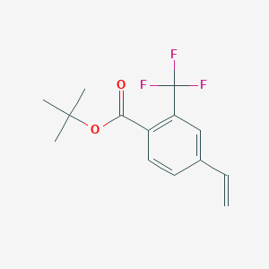 molecular formula C14H15F3O2 B8156588 tert-Butyl 2-(trifluoromethyl)-4-vinylbenzoate 