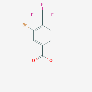 molecular formula C12H12BrF3O2 B8156596 tert-Butyl 3-bromo-4-(trifluoromethyl)benzoate 