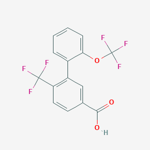 molecular formula C15H8F6O3 B8156602 2'-(Trifluoromethoxy)-6-(trifluoromethyl)biphenyl-3-carboxylic acid 