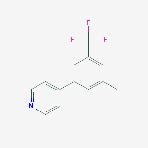 molecular formula C14H10F3N B8156630 4-(3-(Trifluoromethyl)-5-vinylphenyl)pyridine 