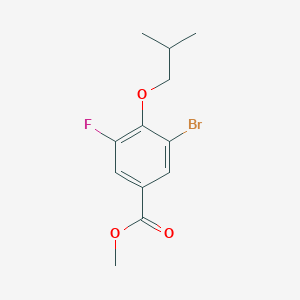 molecular formula C12H14BrFO3 B8156640 Methyl 3-bromo-5-fluoro-4-isobutoxybenzoate 