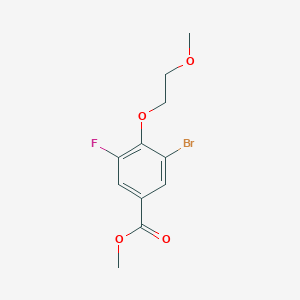 molecular formula C11H12BrFO4 B8156651 Methyl 3-bromo-5-fluoro-4-(2-methoxyethoxy)benzoate 