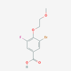 molecular formula C10H10BrFO4 B8156652 3-Bromo-5-fluoro-4-(2-methoxyethoxy)benzoic acid 