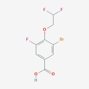 molecular formula C9H6BrF3O3 B8156663 3-Bromo-4-(2,2-difluoroethoxy)-5-fluorobenzoic acid 