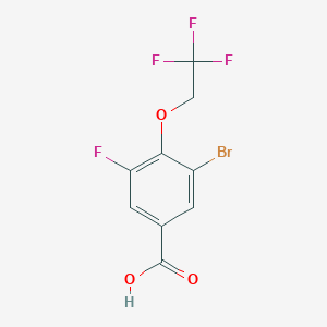 molecular formula C9H5BrF4O3 B8156667 3-Bromo-5-fluoro-4-(2,2,2-trifluoroethoxy)benzoic acid 