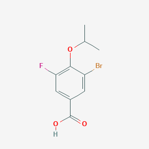 molecular formula C10H10BrFO3 B8156678 3-Bromo-5-fluoro-4-isopropoxybenzoic acid 