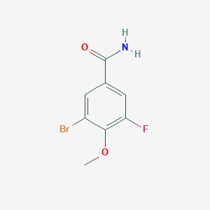 molecular formula C8H7BrFNO2 B8156683 3-Bromo-5-fluoro-4-methoxybenzamide 