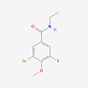 molecular formula C10H11BrFNO2 B8156692 3-Bromo-N-ethyl-5-fluoro-4-methoxybenzamide 